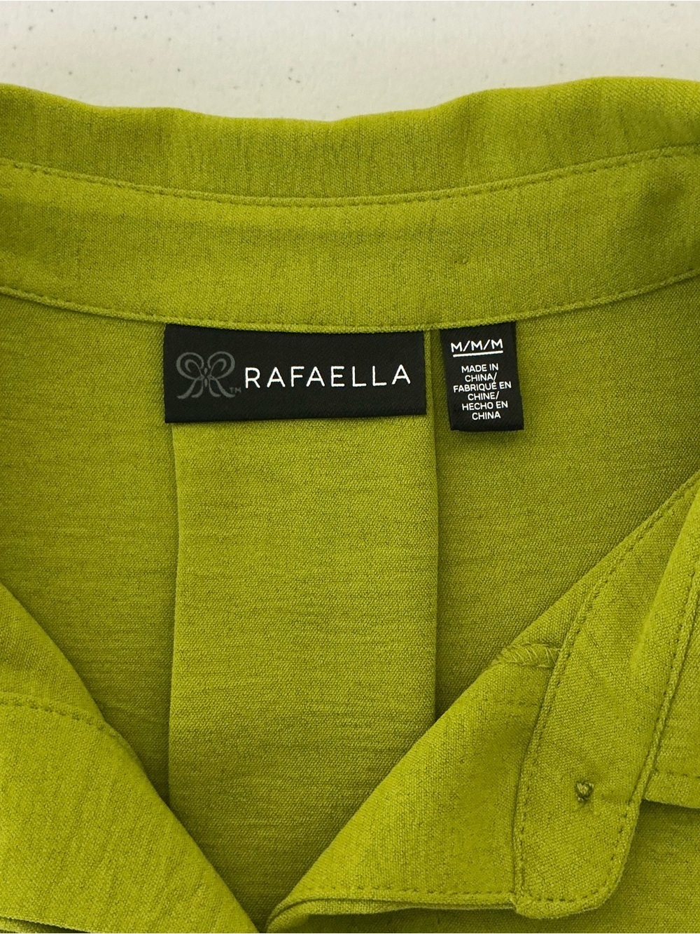 Rafaella Short Sleeve Button-Front Utility Shirt Lime Chartreuse Green - Picture 5 of 7